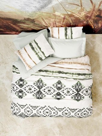 Nevresim Dünyası Ranforce Dört Mevsim 200 x 220 cm Batik Çift Kişilik Nevresim Takımı Yeşil