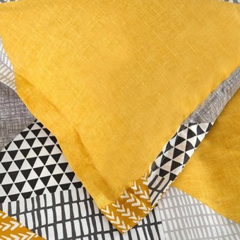 Karaca Home Pamuk Dört Mevsim 200 x 220 cm Desenli Çift Kişilik Nevresim Takımı Gri Sarı