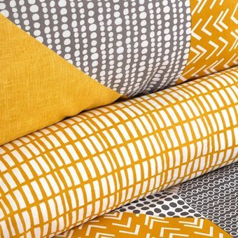 Karaca Home Pamuk Dört Mevsim 200 x 220 cm Desenli Çift Kişilik Nevresim Takımı Gri Sarı