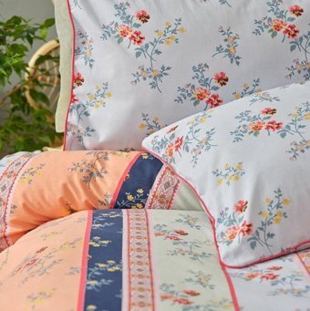 Karaca Home Pamuk Dört Mevsim 200 x 220 cm Çiçekli Çift Kişilik Nevresim Takımı Pudra
