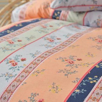 Karaca Home Pamuk Dört Mevsim 200 x 220 cm Çiçekli Çift Kişilik Nevresim Takımı Pudra
