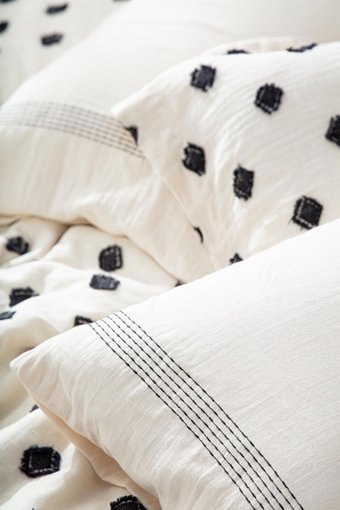 Ecocotton Pamuk Dört Mevsim 200 x 220 cm Modern Çift Kişilik Nevresim Takımı Siyah