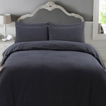 Laliva Pamuk Ranforce Dört Mevsim 200 x 220 cm Düz Çift Kişilik Nevresim Takımı Siyah