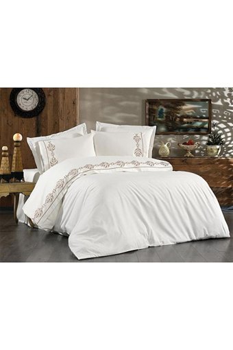 Çeyiz Diyarı Pamuk Polyester Kışlık 200 x 220 cm Düz Çift Kişilik Nevresim Takımı Bej