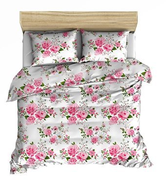Makiteks Pamuk Dört Mevsim 200 x 220 cm Çiçekli Çift Kişilik Nevresim Takımı Çok Renkli