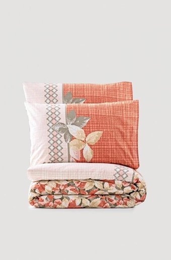 Cotton Box Ranforce Dört Mevsim 200 x 220 cm Yaprak Çift Kişilik Nevresim Takımı Vizon