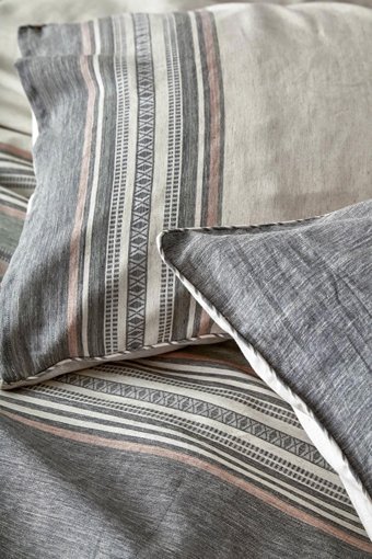 Ecocotton Keten Pamuk Dört Mevsim 200 x 220 cm Modern Çift Kişilik Nevresim Takımı Bej Yeşil