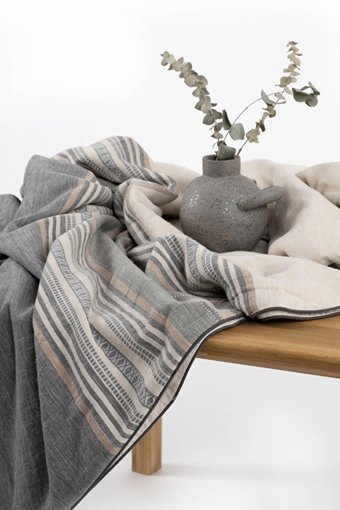 Ecocotton Keten Pamuk Dört Mevsim 200 x 220 cm Modern Çift Kişilik Nevresim Takımı Bej Yeşil