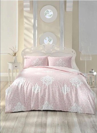 Altınbaşak Creaforce Pamuk Dört Mevsim 200 x 220 cm Etnik Çift Kişilik Nevresim Takımı Pembe