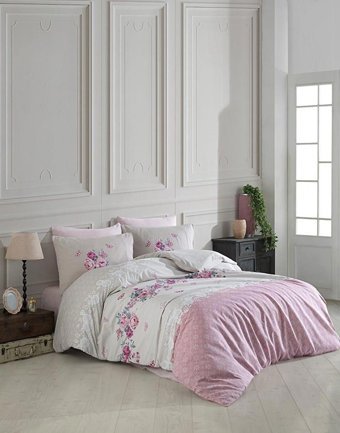 Nevresim Dünyası Ranforce Dört Mevsim 200 x 220 cm Çiçekli Çift Kişilik Nevresim Takımı Pembe