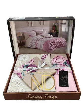 Nevresim Dünyası Ranforce Dört Mevsim 200 x 220 cm Çiçekli Çift Kişilik Nevresim Takımı Pembe