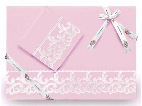 Çeyiz Diyarı Pamuk Dört Mevsim 200 x 225 cm Güpür Çift Kişilik Nevresim Takımı Pudra