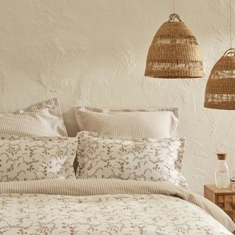 Karaca Home Pamuk Dört Mevsim 200 x 220 cm Çiçekli Çift Kişilik Nevresim Takımı Bej
