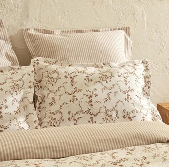 Karaca Home Pamuk Dört Mevsim 200 x 220 cm Çiçekli Çift Kişilik Nevresim Takımı Bej