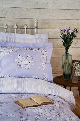 Karaca Home Pamuk Saten Dört Mevsim 220 x 220 cm Çiçekli Çift Kişilik Nevresim Takımı Lila
