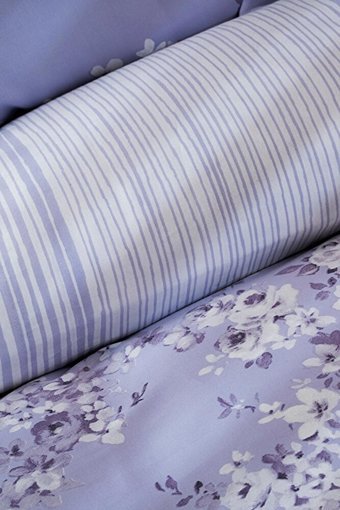 Karaca Home Pamuk Saten Dört Mevsim 220 x 220 cm Çiçekli Çift Kişilik Nevresim Takımı Lila
