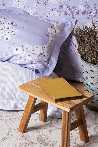 Karaca Home Pamuk Saten Dört Mevsim 220 x 220 cm Çiçekli Çift Kişilik Nevresim Takımı Lila
