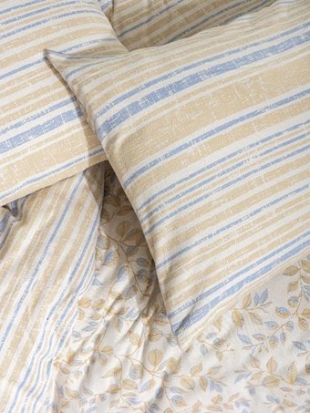 Cotton Box Pamuk Dört Mevsim 200 x 220 cm Çiçekli Çift Kişilik Nevresim Takımı Bej