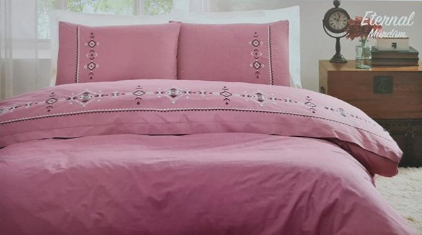 Özdilek Pamuk Kışlık 200 x 220 cm Etnik Çift Kişilik Nevresim Takımı Mürdüm