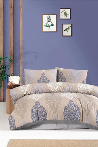 Mulberry Pamuk Polyester Dört Mevsim 200 x 220 cm Osmanlı Çift Kişilik Nevresim Takımı Gri