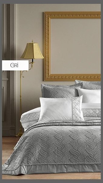 İyi Geceler İstanbul Pamuk Dört Mevsim 200 x 220 cm Modern Çift Kişilik Nevresim Takımı Gri
