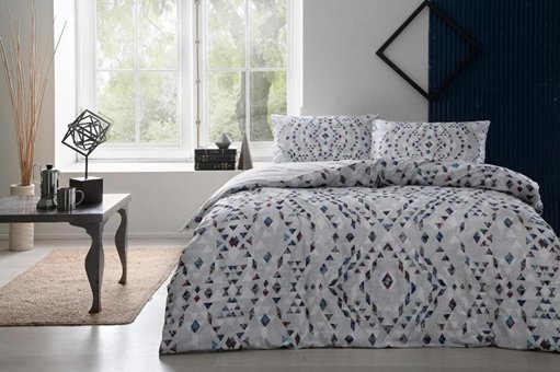 Nevresim Dünyası Ranforce Dört Mevsim 200 x 220 cm Lastikli Desenli Çift Kişilik Nevresim Takımı Çok Renkli