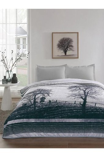 Özdilek Pamuk Dört Mevsim 200 x 220 cm Ağaç Çift Kişilik Nevresim Takımı Gri