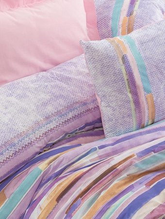 Nevresim Dünyası Ranforce Dört Mevsim 200 x 220 cm Sulu Boya Çift Kişilik Nevresim Takımı Pembe
