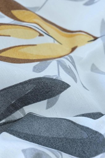 Favora Pamuk Dört Mevsim 200 x 220 cm Düz Çift Kişilik Nevresim Takımı Gri Sarı