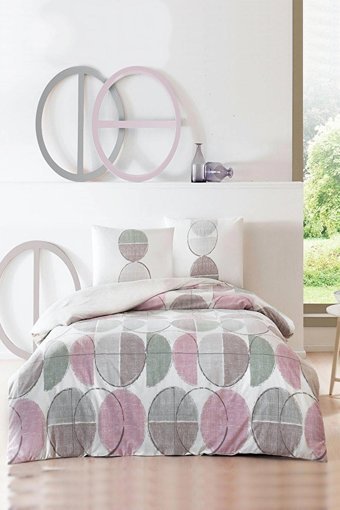 Taç Ranforce Dört Mevsim 200 x 220 cm Lastikli Genç Çift Kişilik Nevresim Takımı Yeşil