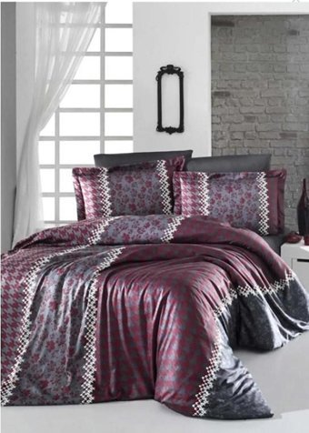 Nevresim Dünyası Pamuk Saten Dört Mevsim 200 x 220 cm Modern Çift Kişilik Nevresim Takımı Bordo