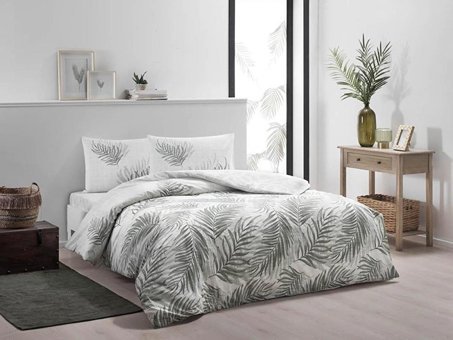 Nevresim Dünyası Ranforce Dört Mevsim 200 x 220 cm Desenli Çift Kişilik Nevresim Takımı Yeşil