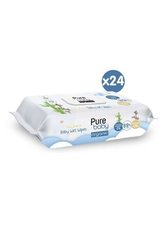 Pure Baby Organic Yenidoğan 70 Yaprak 24'lü Paket Islak Havlu