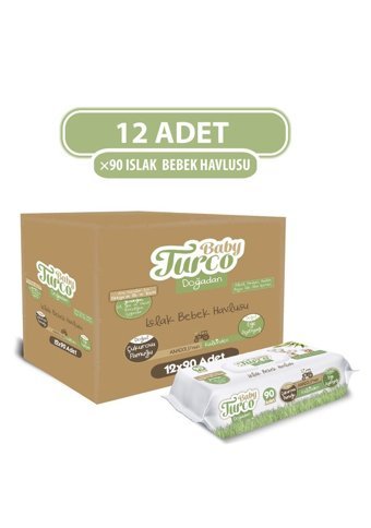 Baby Turco Doğadan Yenidoğan 90 Yaprak 12'li Paket Islak Mendil
