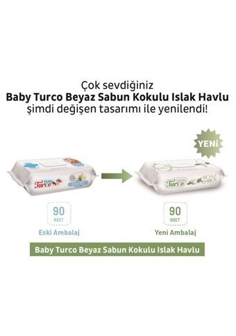 Baby Turco Beyaz Sabun Kokulu 90 Yaprak 12'li Paket Islak Mendil