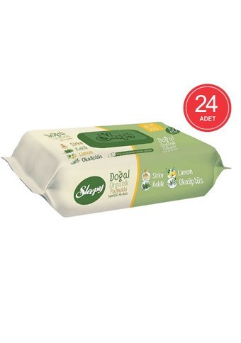 Sleepy Doğal Organik Pamuklu 50 Yaprak 24'lü Paket Islak Mendil