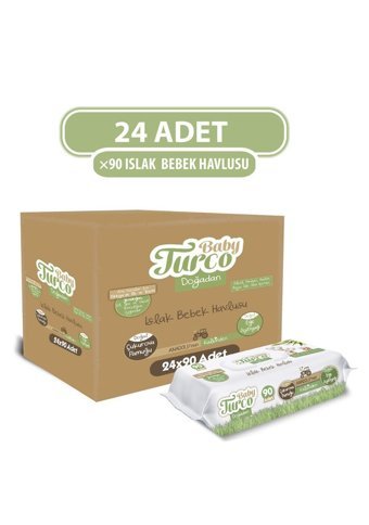 Baby Turco Doğadan Yenidoğan 90 Yaprak 24'lü Paket Islak Mendil