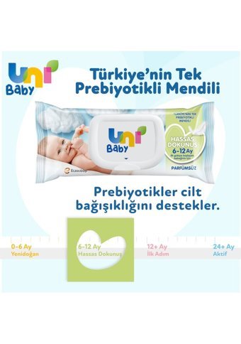 Uni Baby Hassas Dokunuş 52 Yaprak 24'lü Paket Islak Mendil