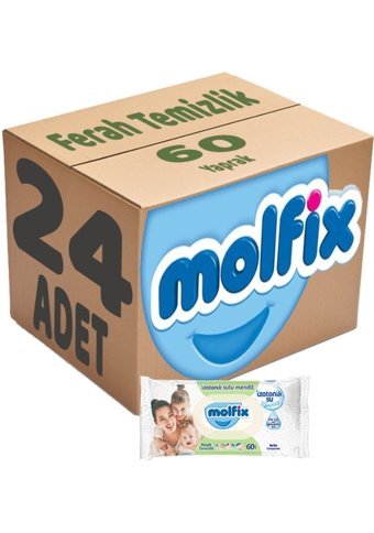 Molfix İzotonik Sulu Ferah Temizlik 60 Yaprak 24'lü Paket Islak Mendil