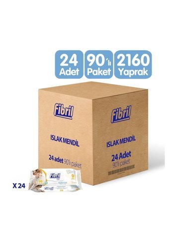 Fibril Baby Sensitive 90 Yaprak 24'lü Paket Islak Bebek Havlusu