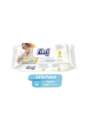 Fibril Baby Sensitive 90 Yaprak 24'lü Paket Islak Bebek Havlusu