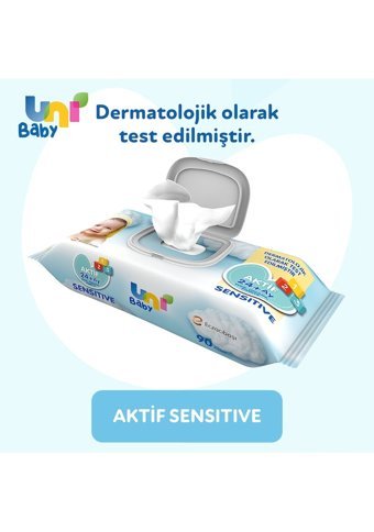 Uni Baby Aktif Sensitive 90 Yaprak 12'li Paket Islak Mendil