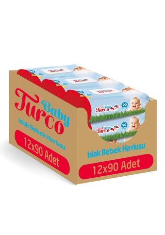 Baby Turco Klasik 90 Yaprak 12'li Paket Islak Havlu Mendil
