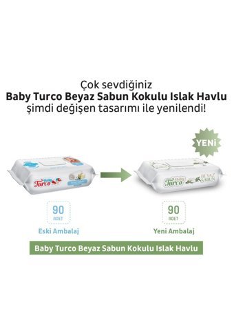 Baby Turco Beyaz Sabun Kokulu 90 Yaprak 24'lü Paket Islak Mendil