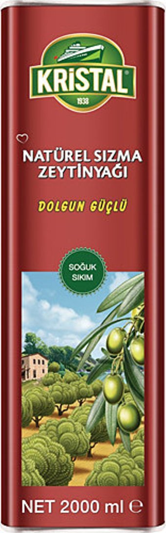 Kristal Natürel Yumuşak Doğal Polifenolsüz Soğuk Sıkım Olgun Hesap Teneke Sızma Zeytinyağı 3 lt