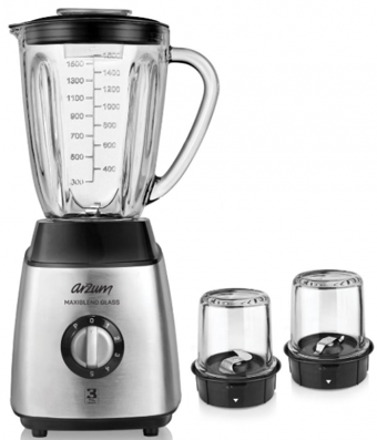 Arzum Maxiblend AR1056 1600 ml Cam Hazneli Buz Kırıcılı Kişisel Sürahili Blender Gri