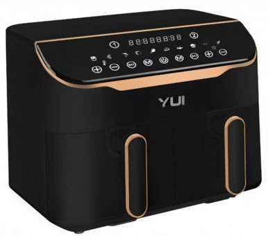 Yui Maxifry M45 Airfryer 8 lt İki Hazneli Yağsız Sıcak Hava Fritözü Siyah