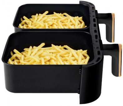 Yui Maxifry M45 Airfryer 8 lt İki Hazneli Yağsız Sıcak Hava Fritözü Siyah