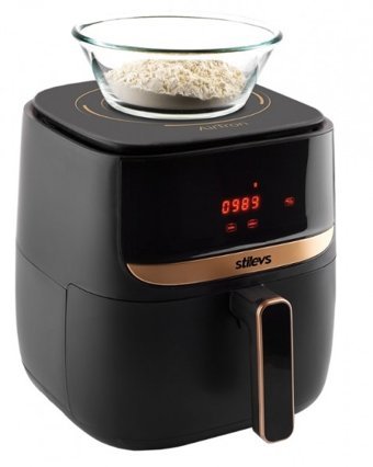 Stilevs Airtron AF-600 Airfryer 5.7 lt Tek Hazneli Led Ekranlı Sıcak Hava Fritözü Siyah