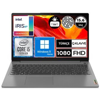 Lenovo IdeaPad 3 82H802C5TX Paylaşımlı Ekran Kartlı Intel Core i5 1135G7 8 GB Ram DDR4 512 GB SSD 15.6 inç FHD Windows 11 Home Laptop
